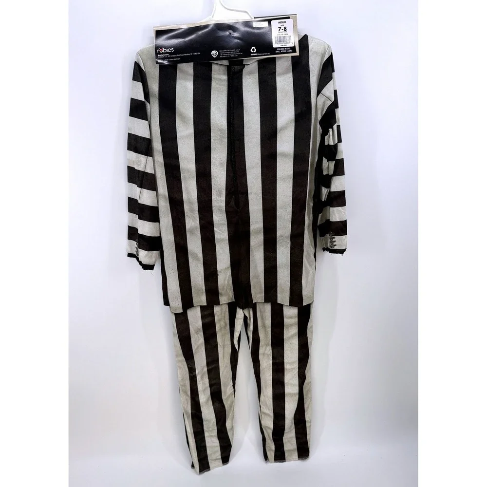 Beetlejuice Beetlejuice Boys Child Costume Striped Jumpsuit Medium 7-8 Rubies
